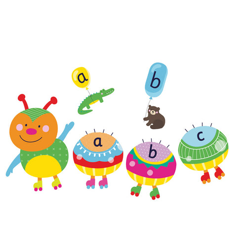 FIESTA CRAFTS - Alphabet Caterpillar Wall Stickers